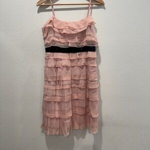 BCBGMaxAzria Pink Ruffled Dress